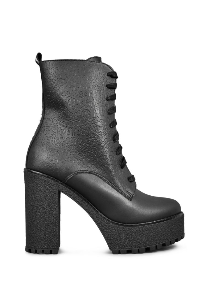 Altercore Damen vegan Stiefel Nagini Schwarz